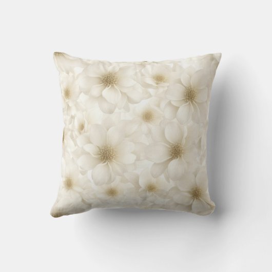 ソフトアイボリーフローラ抽象芸術 クッション (裏面)