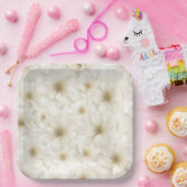 ソフトアイボリーフローラ抽象芸術 ペーパープレート (パーティー)