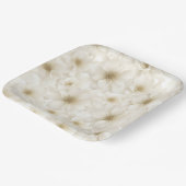 ソフトアイボリーフローラ抽象芸術 ペーパープレート (傾斜あり)