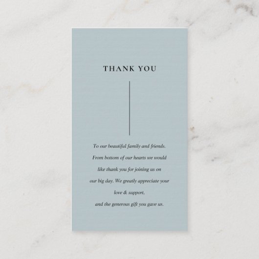 ソフトアイボリーホワイトアクアフローラ結婚ズサンキュー 名刺 (裏面)