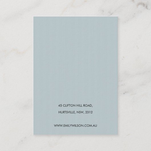 ソフトアイボリーホワイトフローラバンチネックレスディスプレイ 名刺 (裏面)