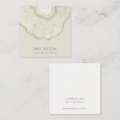 ソフトアイボリー淡い色の金ゴールドゲート大理石イヤリングディスプレイ  スクエア名刺 (正面/裏面)