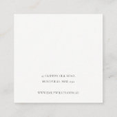 ソフトアイボリー淡い色の金ゴールドゲート大理石イヤリングディスプレイ  スクエア名刺 (裏面)