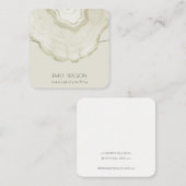 ソフトアイボリー淡い色の金ゴールドゲート大理石ネックレスディスプレイ スクエア名刺 (正面/裏面)