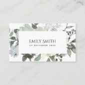 ソフトアイボリー白フローラ水彩乳房シャワー プレイスカード (裏面)