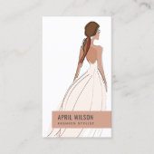 ソフトアイボリー白結婚錆ガウンブライダルドレス 名刺 (正面)