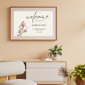 ソフトアイボリー&アイリス結婚ズ・ウェルカム アクリルサイン