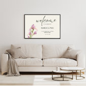 ソフトアイボリー&アイリス結婚ズ・ウェルカム アクリルサイン