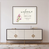 ソフトアイボリー&アイリス結婚ズ・ウェルカム アクリルサイン