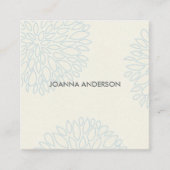 ソフトアエレガントアミニマルブルーフローラパーソナライズされた スクエア名刺 (正面)