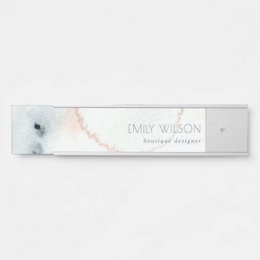 ソフトアクアエレガントブルー金ゴールドウォーターカラービーチイ サインプレート (正面)