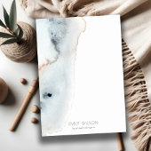 ソフトアクアエレガントブルー金ゴールドウォーターカラービーチイ サンキューカード