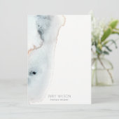 ソフトアクアエレガントブルー金ゴールドウォーターカラービーチイ サンキューカード (スタンド正面)