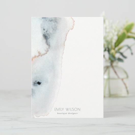 ソフトアクアエレガントブルー金ゴールドウォーターカラービーチイ サンキューカード (スタンド正面)