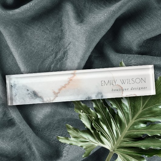 ソフトアクアエレガントブルー金ゴールドウォーターカラービーチイ デスクネームプレート