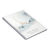 ソフトアクアエレガントブルー金ゴールドウォーターカラービーチイ ノートブック (右側)