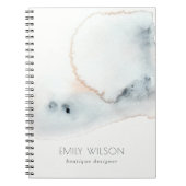 ソフトアクアエレガントブルー金ゴールドウォーターカラービーチイ ノートブック (正面)