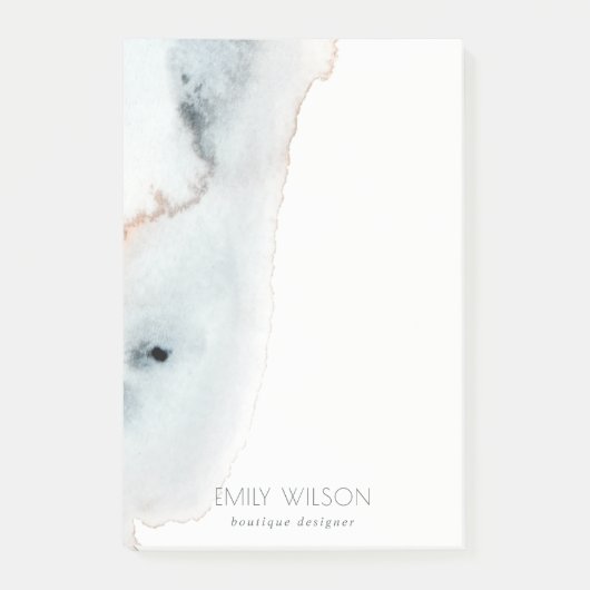 ソフトアクアエレガントブルー金ゴールドウォーターカラービーチイ ポストイット (正面)