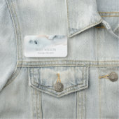 ソフトアクアエレガントブルー金ゴールドウォーターカラービーチイ 名札 (インサイチュ)