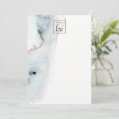 ソフトアクアエレガントブルー金ゴールドウォーターカラービーチハイロゴ サンキューカード (スタンド正面)