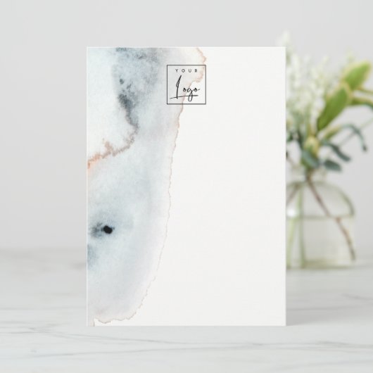 ソフトアクアエレガントブルー金ゴールドウォーターカラービーチハイロゴ サンキューカード (スタンド正面)