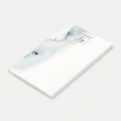 ソフトアクアエレガントブルー金ゴールドウォーターカラービーチハイロゴ ポストイット (アングル)