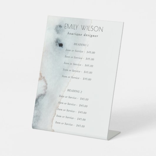 ソフトアクアエレガントブルー金ゴールドビーチサービス価格 台座サイン (正面)