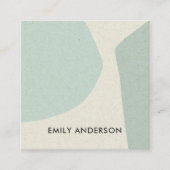 ソフトアクアスカイブルーモダン素朴抽象芸術芸術的 スクエア名刺 (正面)