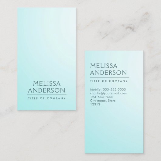 ソフトアクアブルーミニマリモダンストプロフェッショナル 名刺 (正面/裏面)