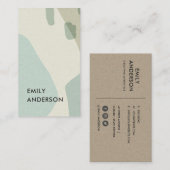 ソフトアクアブルーモダン素朴抽象芸術芸術的アート 名刺 (正面/裏面)