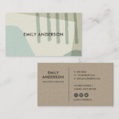 ソフトアクアブルーモダン素朴抽象芸術芸術的アート 名刺 (正面/裏面)