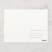 ソフトアクアブルー水彩フローラ有難う ポストカード (裏面)