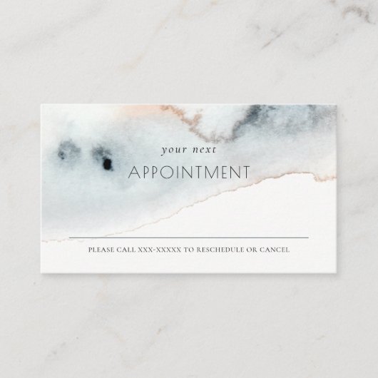 ソフトアクアブルー金ゴールドウォーターカラービーチィアポイントメント 名刺 (正面)