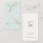 ソフトアクアブルー金ゴールド抽象芸術イヤリングディスプレイロゴ 名刺 (正面/裏面)