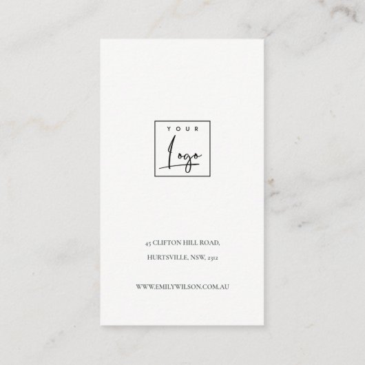 ソフトアクアブルー金ゴールド抽象芸術イヤリング表示ロゴ 名刺 (裏面)