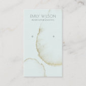 ソフトアクアブルー金ゴールド抽象芸術イヤリング表示ロゴ 名刺 (正面)