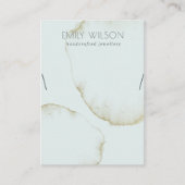 ソフトアクアブルー金ゴールド抽象芸術ネックレスディスプレイロゴ 名刺 (正面)