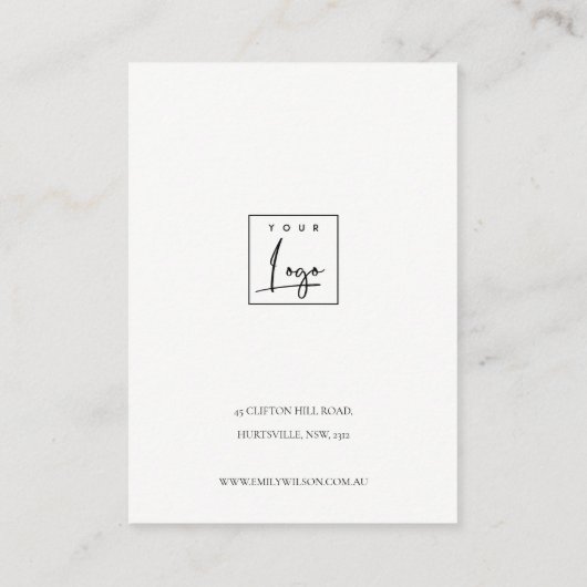 ソフトアクアブルー金ゴールド抽象芸術ネックレスディスプレイロゴ 名刺 (裏面)