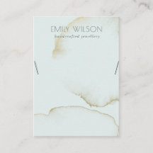 ソフトアクアブルー金ゴールド抽象芸術ネックレス表示ロゴ