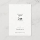 ソフトアクアブルー金ゴールド抽象芸術ネックレス表示ロゴ 名刺 (裏面)