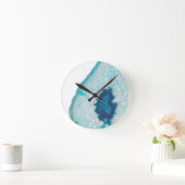 ソフトアクアマリンブルー海アゲート#1 #gem #decor ラウンド壁時計 (ホーム)
