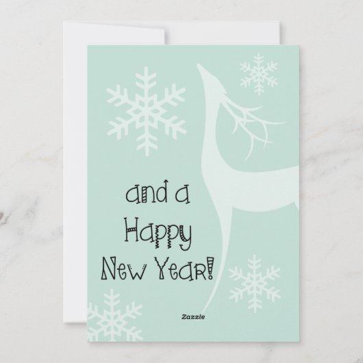 ソフトアクアメリークリスマスフォトホリデーカード シーズンカード (裏面)