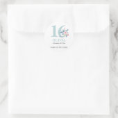 ソフトアクア赤面ブルーフローラ16TH ANY AGE誕生日 ラウンドシール (バッグ)