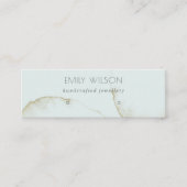 ソフトアクア金ゴールド抽象芸術スタッドイヤリングディスプレイロゴ スキニー名刺 (正面)