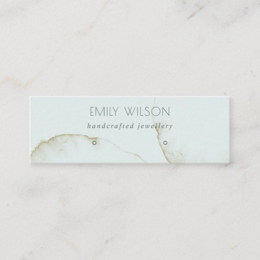 ソフトアクア金ゴールド抽象芸術スタッドイヤリングディスプレイロゴ スキニー名刺 (正面)