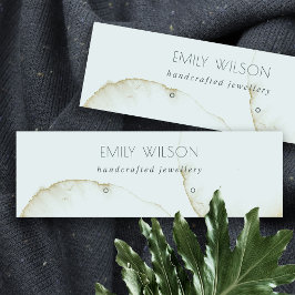 ソフトアクア金ゴールド抽象芸術スタッドイヤリングディスプレイロゴ スキニー名刺