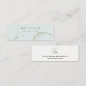 ソフトアクア金ゴールド抽象芸術スタッドイヤリング表示ロゴ スキニー名刺 (正面/裏面)