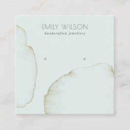 ソフトアクア金ゴールド抽象芸術スタッドイヤリング表示ロゴ スクエア名刺