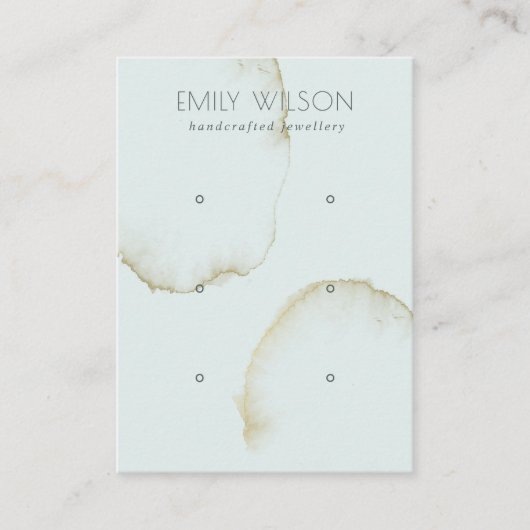 ソフトアクア金ゴールド抽象芸術3イヤリング表示ロゴ 名刺 (正面)