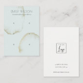 ソフトアクア金ゴールド抽象芸術3イヤリング表示ロゴ 名刺 (正面/裏面)